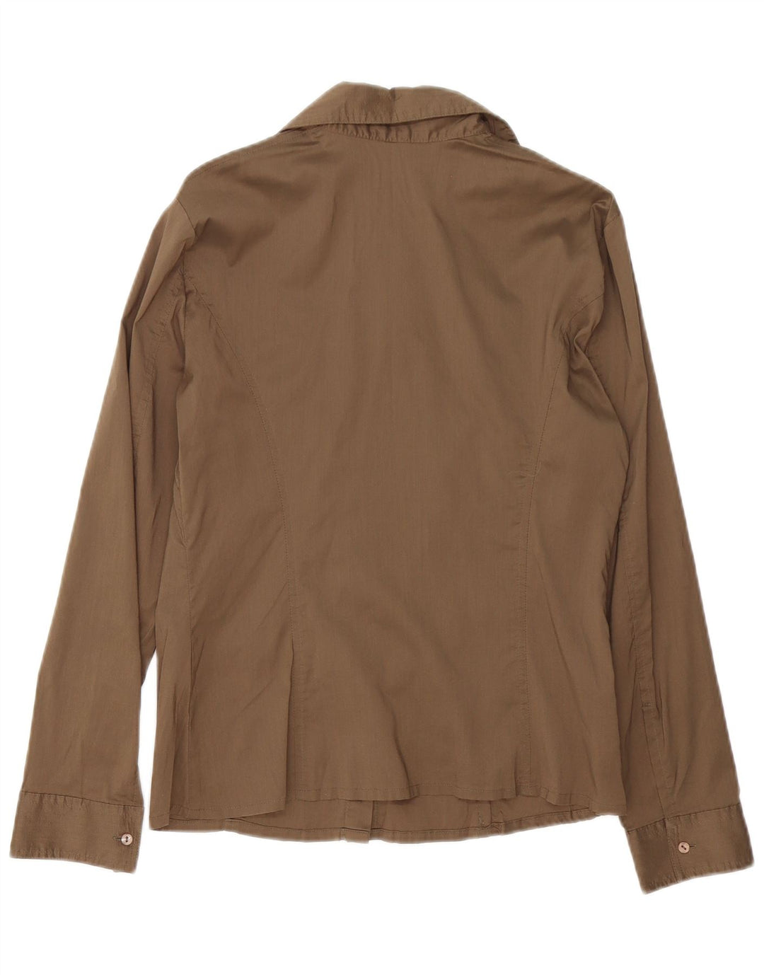 Trussardi Jeans Womens Shirt Large Brown Cotton