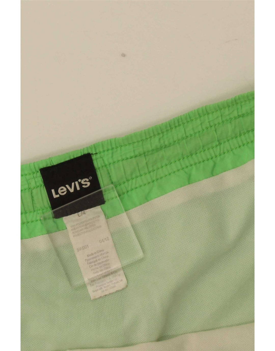 Levi's Mens Graphic Swimming Shorts Large Green Polyester