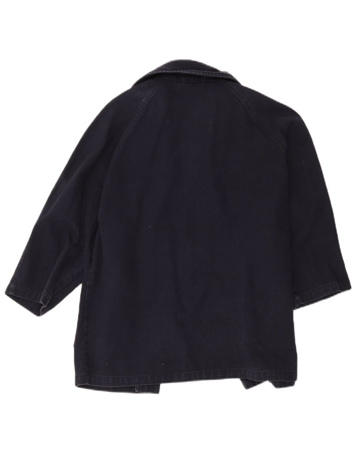 Stefanel Boys Loose Fit Duffle Coat 9-10 Years Navy Blue Cotton