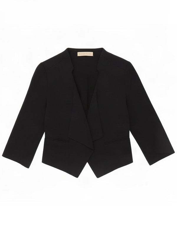 Whistles Womens 3/4 Sleeve Open Bolero Jacket UK 10 Small Black Viscose