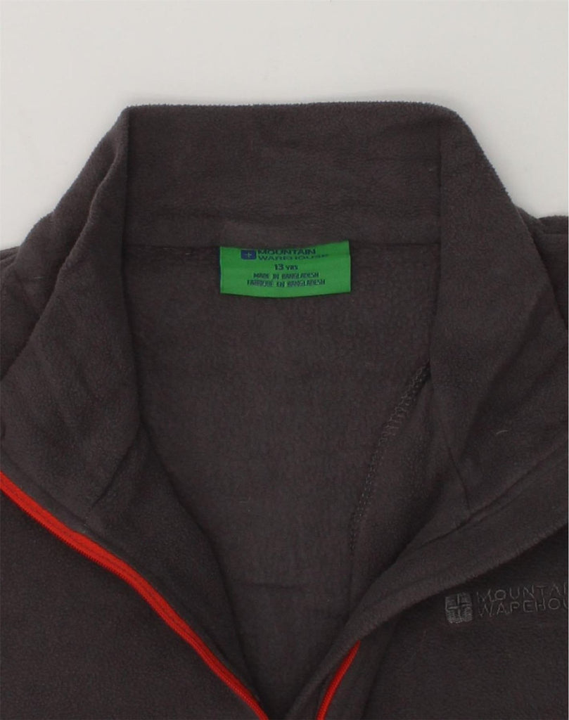 MOUNTAIN WAREHOUSE Boys Zip Neck Fleece Jumper 12-13 Years Grey Polyester | Vintage Mountain Warehouse | Thrift | Second-Hand Mountain Warehouse | Used Clothing | Messina Hembry 