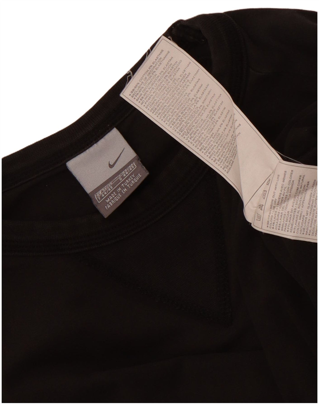 Nike Mens Top Long Sleeve UK 36/38 Small Black Cotton