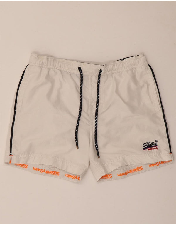 Superdry Mens Swimming Shorts Medium  White Polyester