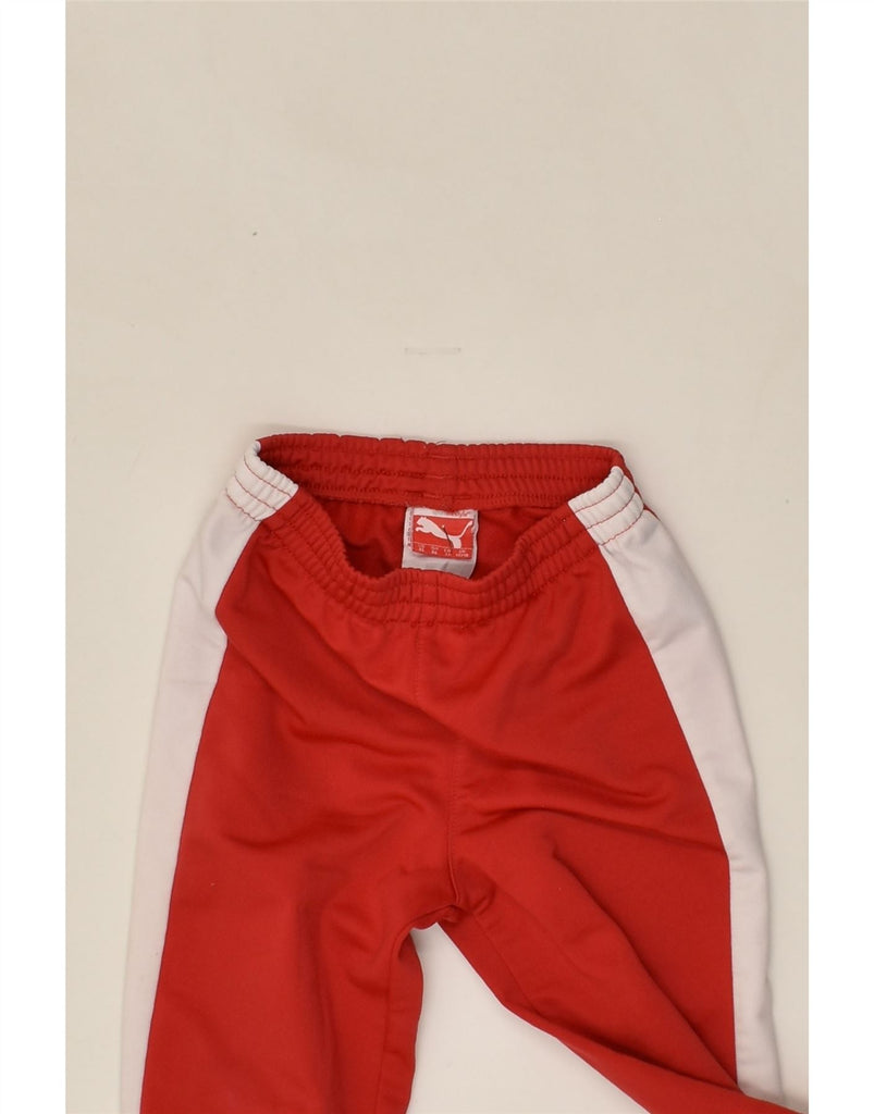 PUMA Baby Boys Tracksuit Trousers 12-18 Months Red Colourblock Polyester | Vintage Puma | Thrift | Second-Hand Puma | Used Clothing | Messina Hembry 