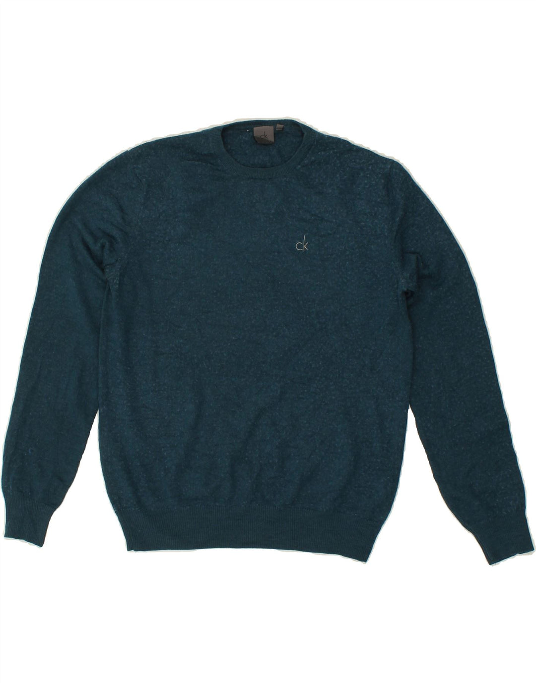 CALVIN KLEIN Womens Crew Neck Jumper Sweater UK 14 Medium Blue Acrylic Vintage Calvin Klein and Second-Hand Calvin Klein from Messina Hembry 