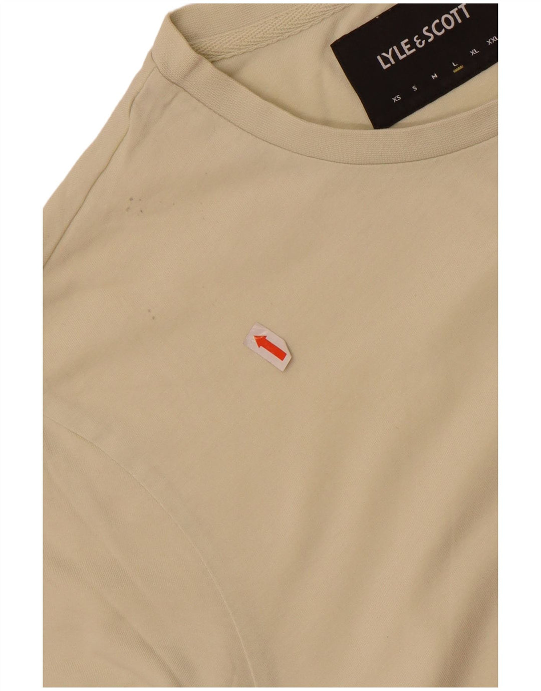 Lyle & Scott Mens T-Shirt Top Large Beige Cotton