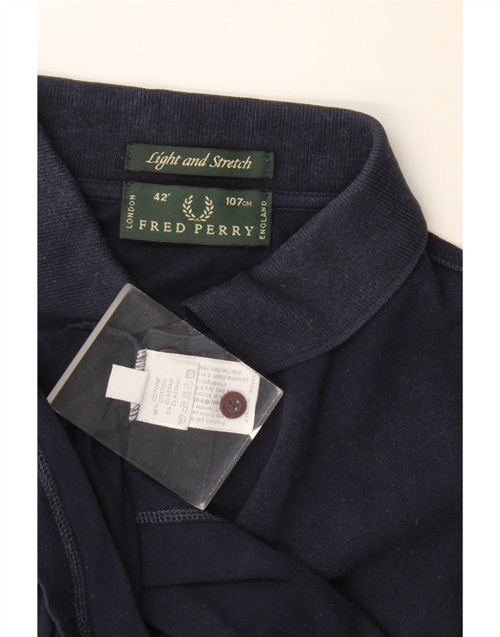 Fred Perry Mens Polo Shirt Medium Navy Blue Cotton