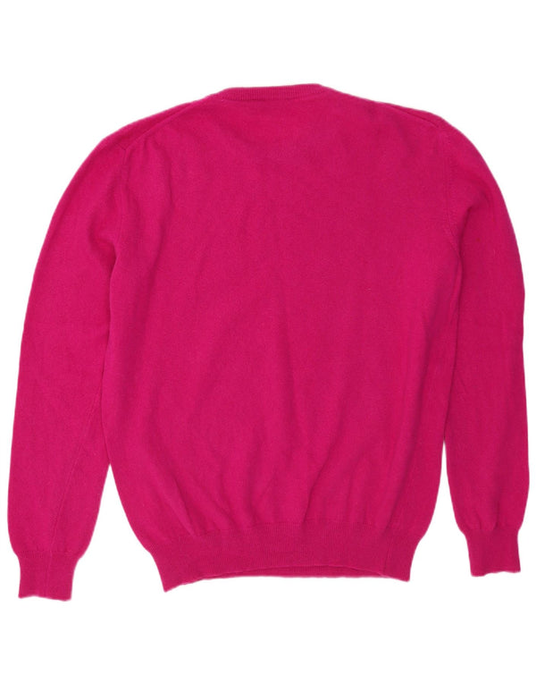 BRIEFING Womens Crew Neck Jumper Sweater UK 16 Large Pink Wool