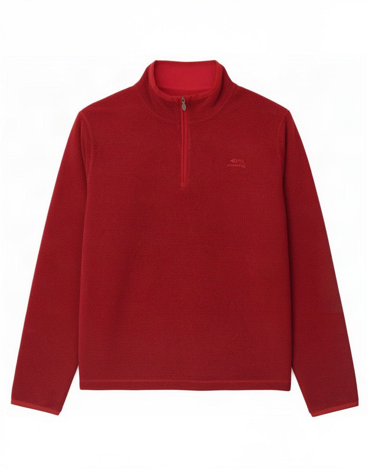 Weird Fish Mens Zip Neck Sweatshirt Jumper 4XL Maroon Polyester