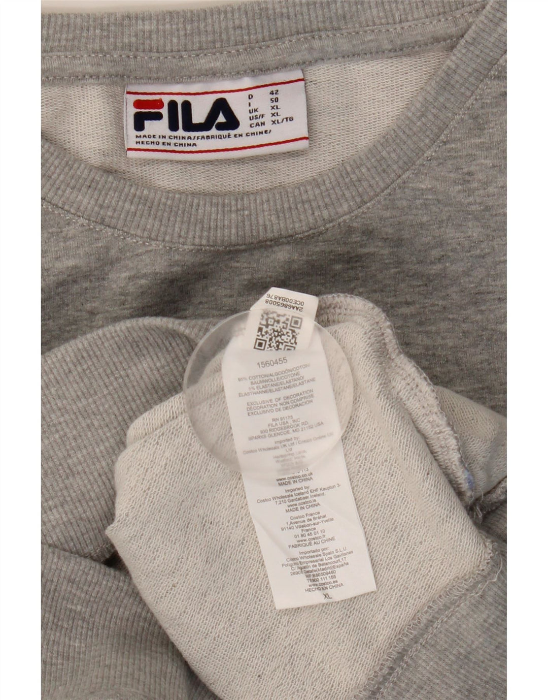Fila Womens Sweatshirt Jumper UK 18 XL Grey Cotton
