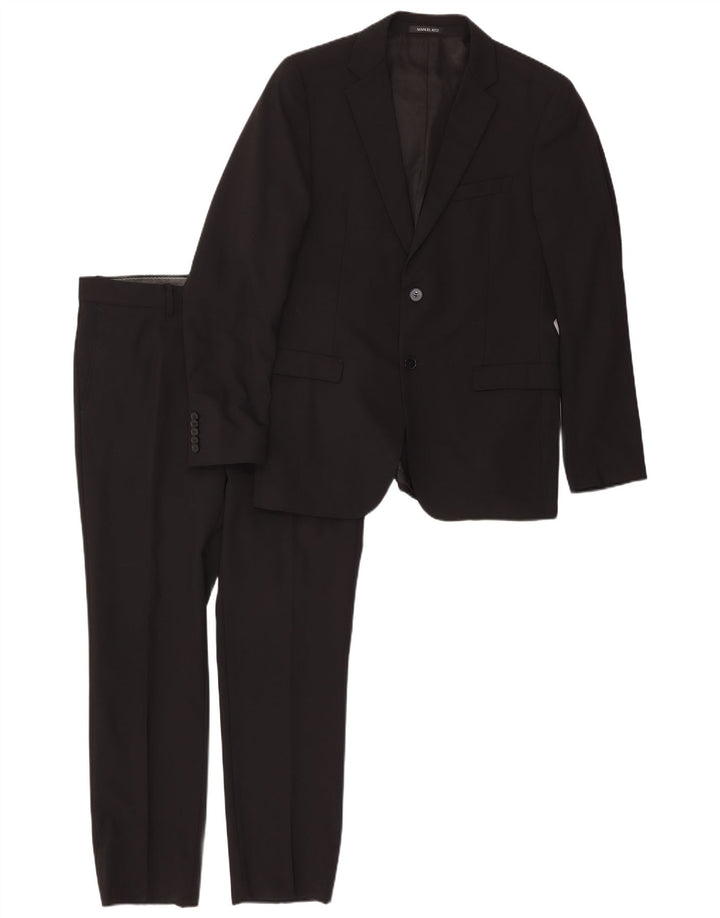 MANUEL RITZ Mens 2 Button 2 Piece Suit IT 48 Medium W32 L29 Black