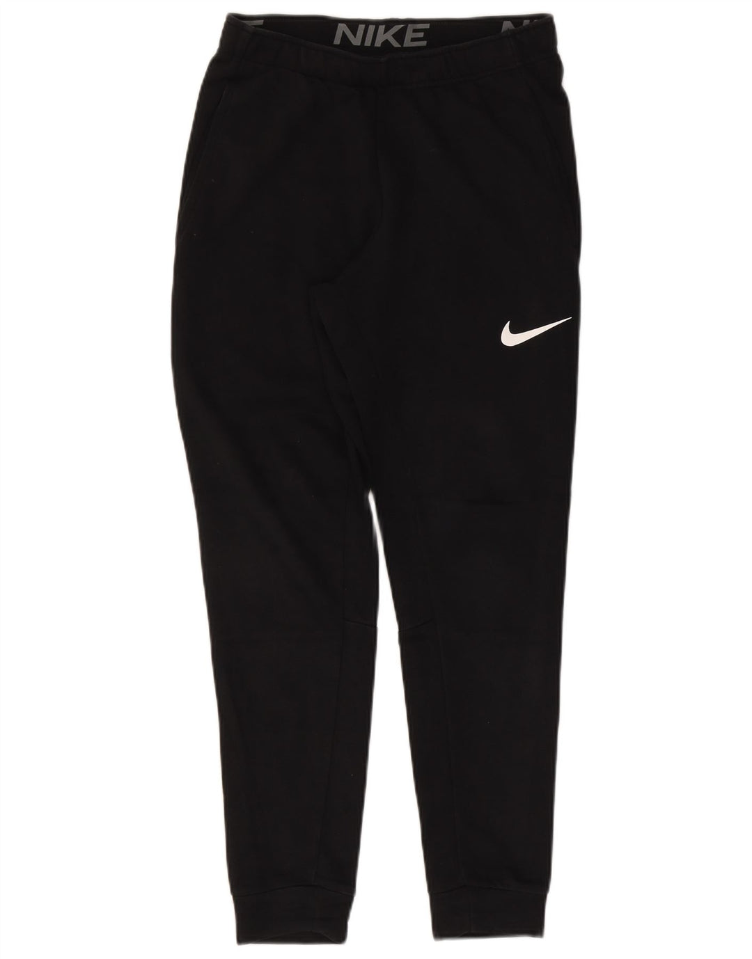 NIKE Mens Dri Fit Tracksuit Trousers Joggers Small Black Cotton