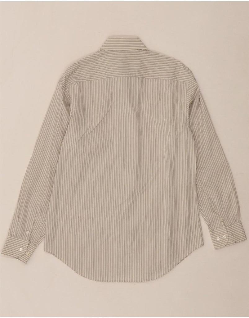 ARMANI COLLEZIONI Mens Shirt Medium Grey Striped Cotton Vintage Armani Collezioni and Second-Hand Armani Collezioni from Messina Hembry 