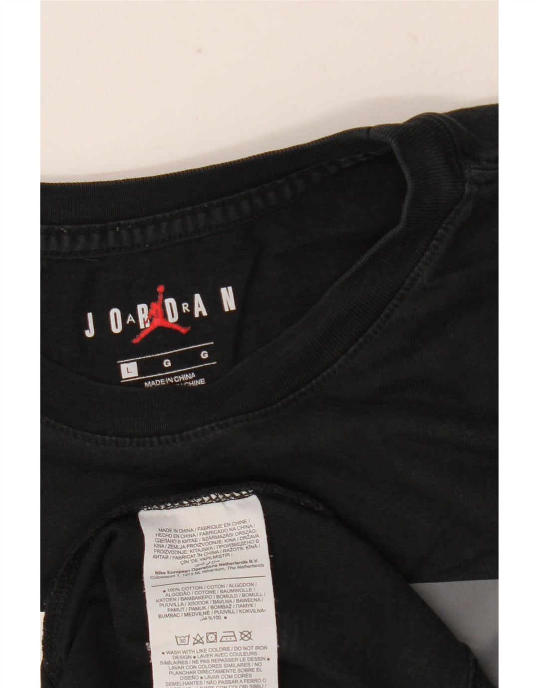 Jordan Mens Graphic T-Shirt Top Large Black Cotton