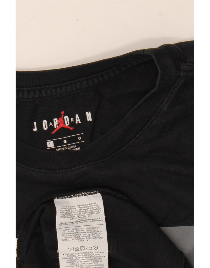 Jordan Mens Graphic T-Shirt Top Large Black Cotton
