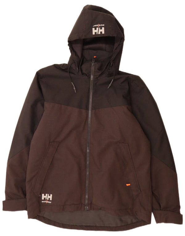 Helly Hansen Mens Graphic Windbreaker Jacket UK 40 Large Brown Colourblock