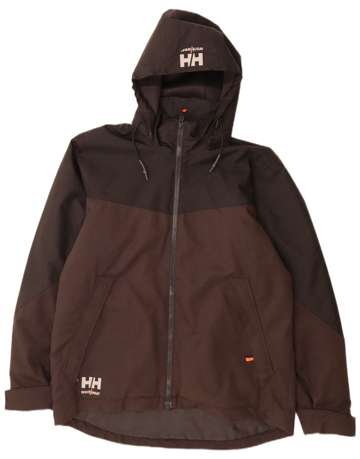Helly Hansen Mens Graphic Windbreaker Jacket UK 40 Large Brown Colourblock