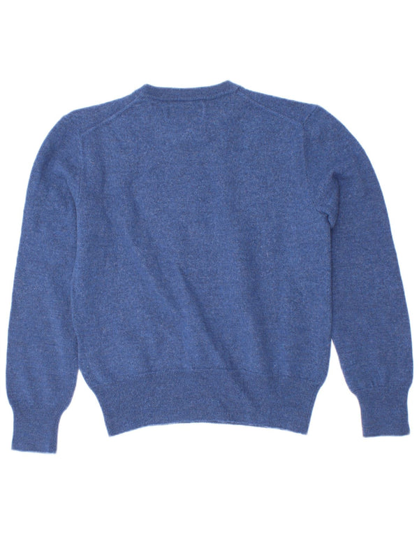Polo Ralph Lauren Boys Crew Neck Jumper Sweater 7-8 Years Small Blue Wool