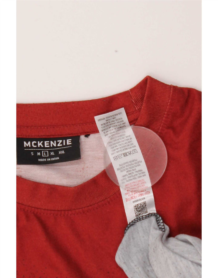Mckenzie Mens T-Shirt Top Large Red Tie Dye Polyester