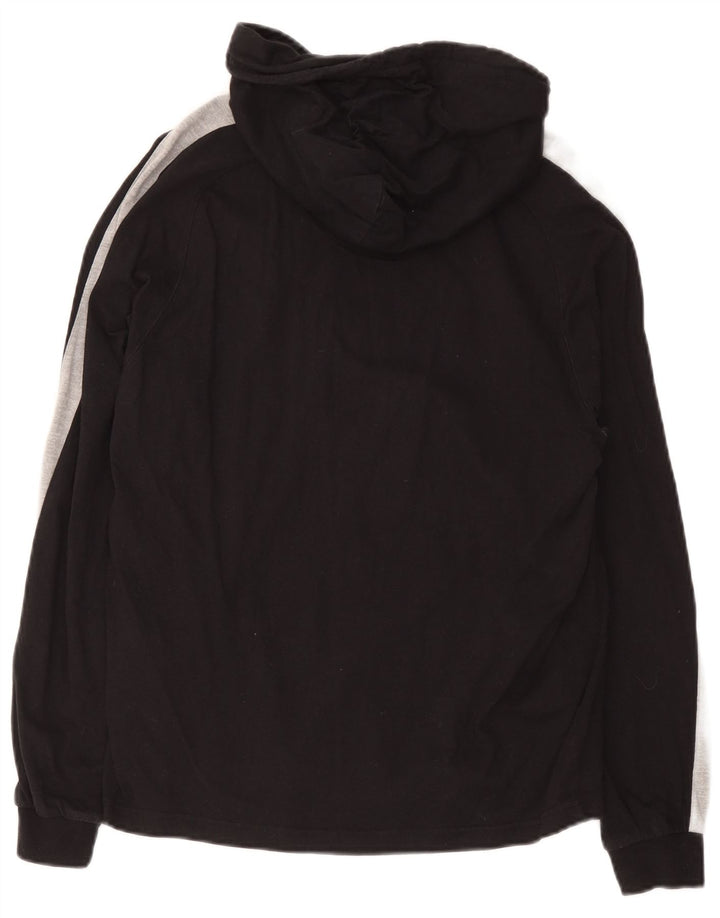 Champion Mens Hooded Top Long Sleeve Medium Black Colourblock Cotton