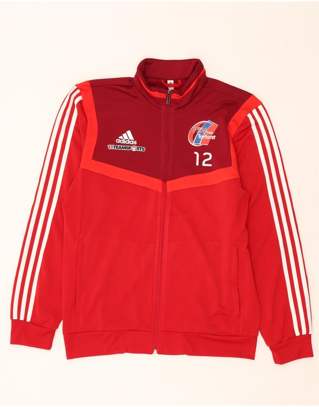 Adidas Mens FSV Trier-Tarforst Graphic Tracksuit Top Jacket Medium Red