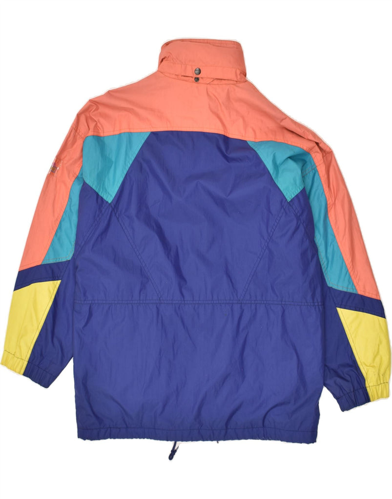 VINTAGE Mens Hooded Windbreaker Jacket UK 40 Large Blue Colourblock | Vintage Vintage | Thrift | Second-Hand Vintage | Used Clothing | Messina Hembry 
