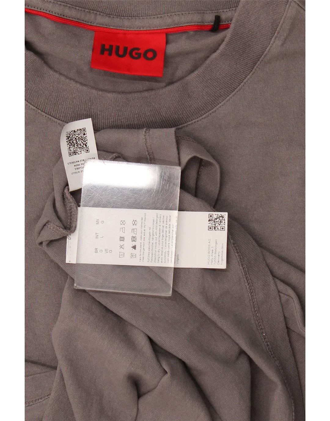Hugo Boss Mens T-Shirt Top Large Grey Cotton