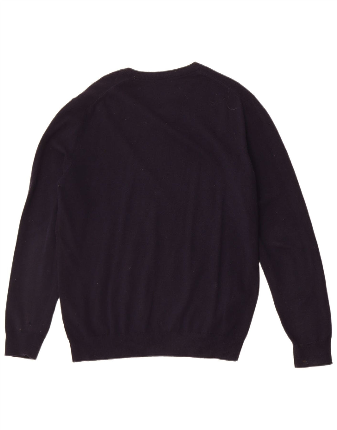 Barbour Mens V-Neck Jumper Sweater Large Navy Blue Wool