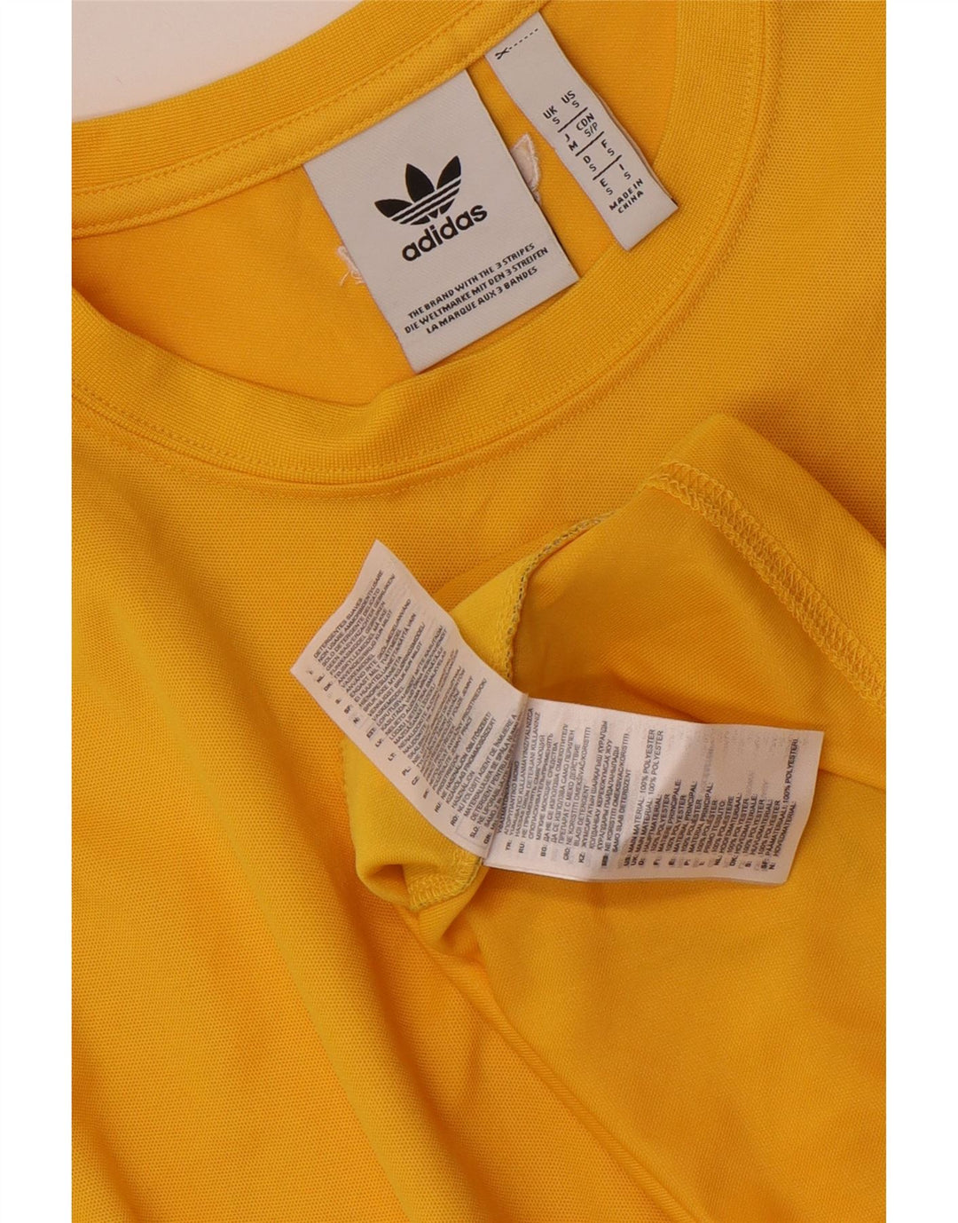 ADIDAS Mens Graphic T-Shirt Top Small Yellow Colourblock Polyester