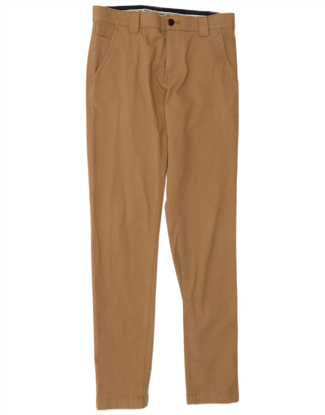 TOMMY HILFIGER Mens Slim Fit Chino Trousers W30 L34 Beige Cotton