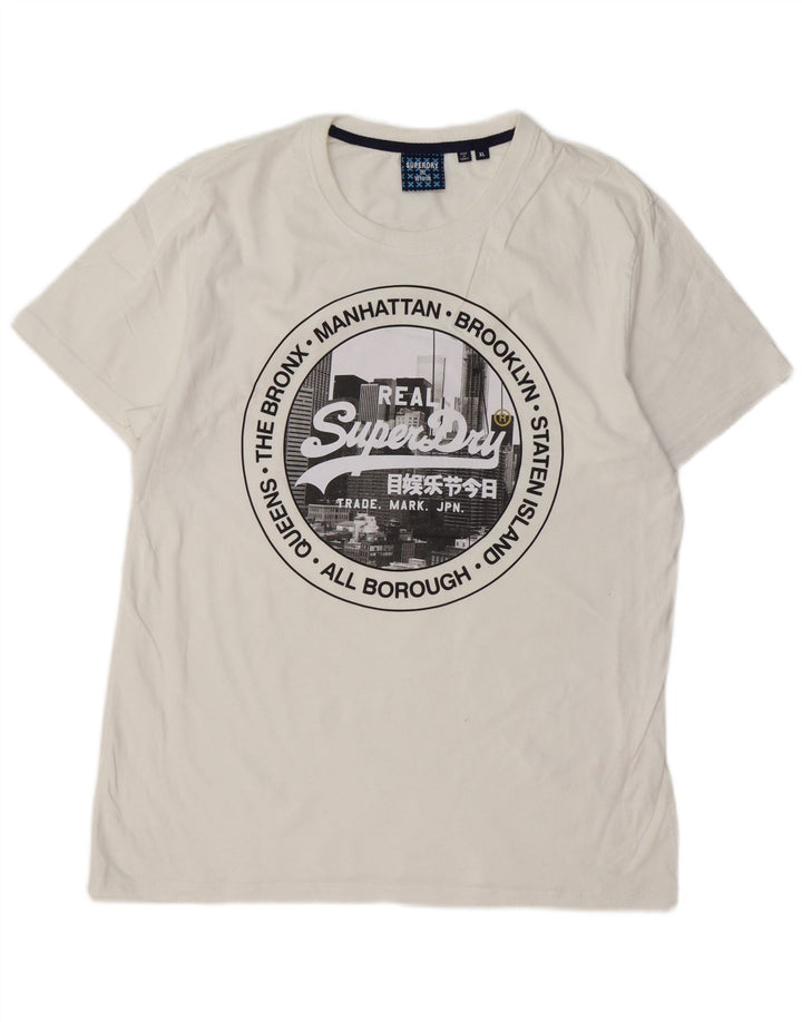 SUPERDRY Womens Graphic T-Shirt Top UK 18 XL White Cotton