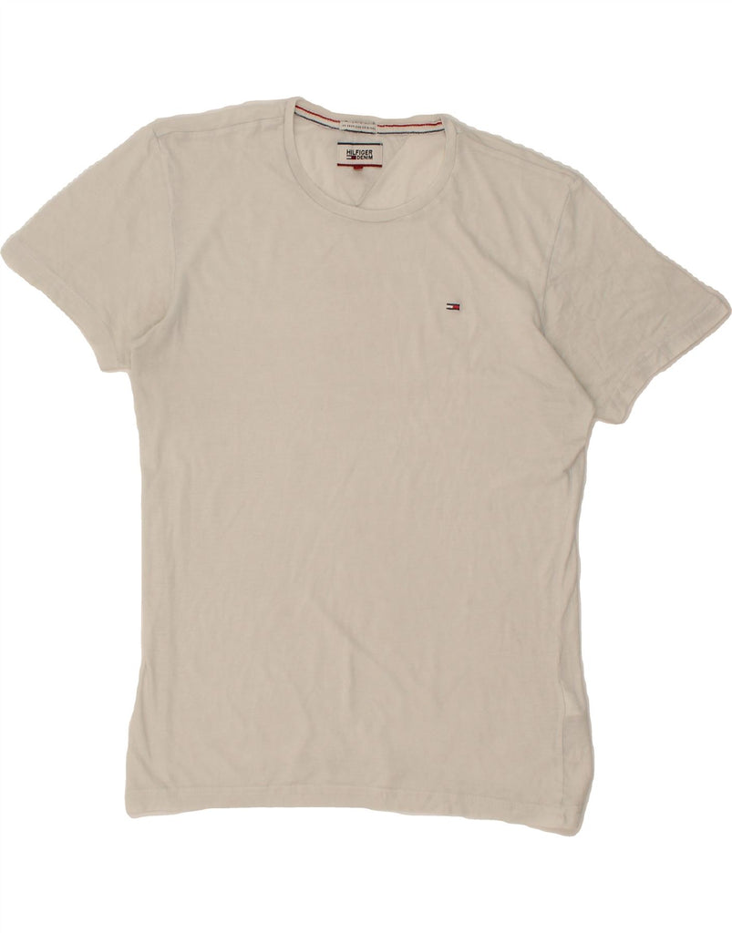 TOMMY HILFIGER Mens T-Shirt Top Medium White Cotton Vintage Tommy Hilfiger and Second-Hand Tommy Hilfiger from Messina Hembry 