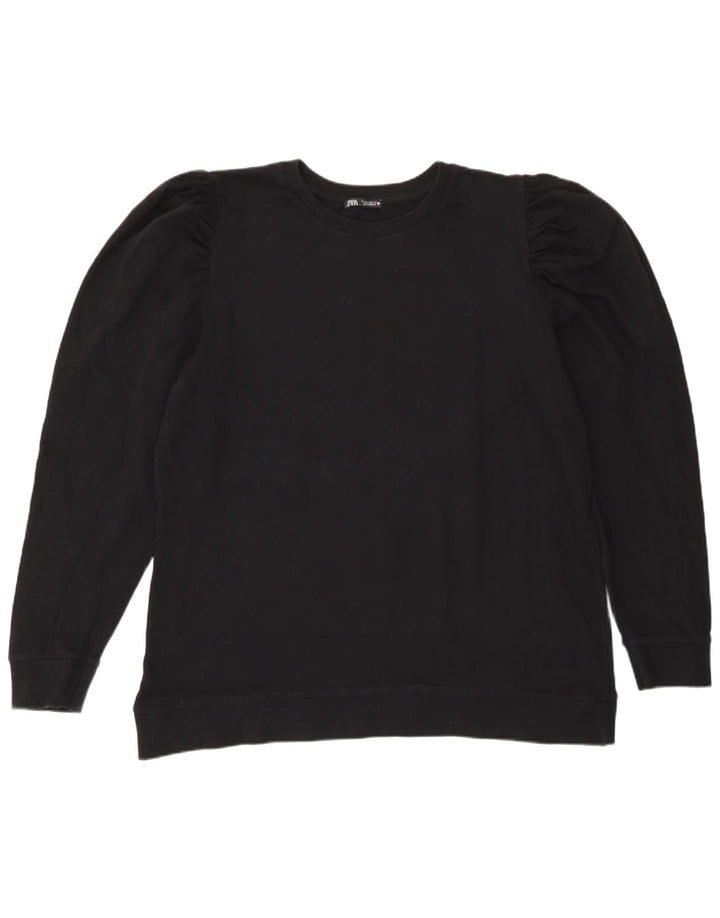 Zara Womens Sweatshirt Jumper UK 16 Large Black