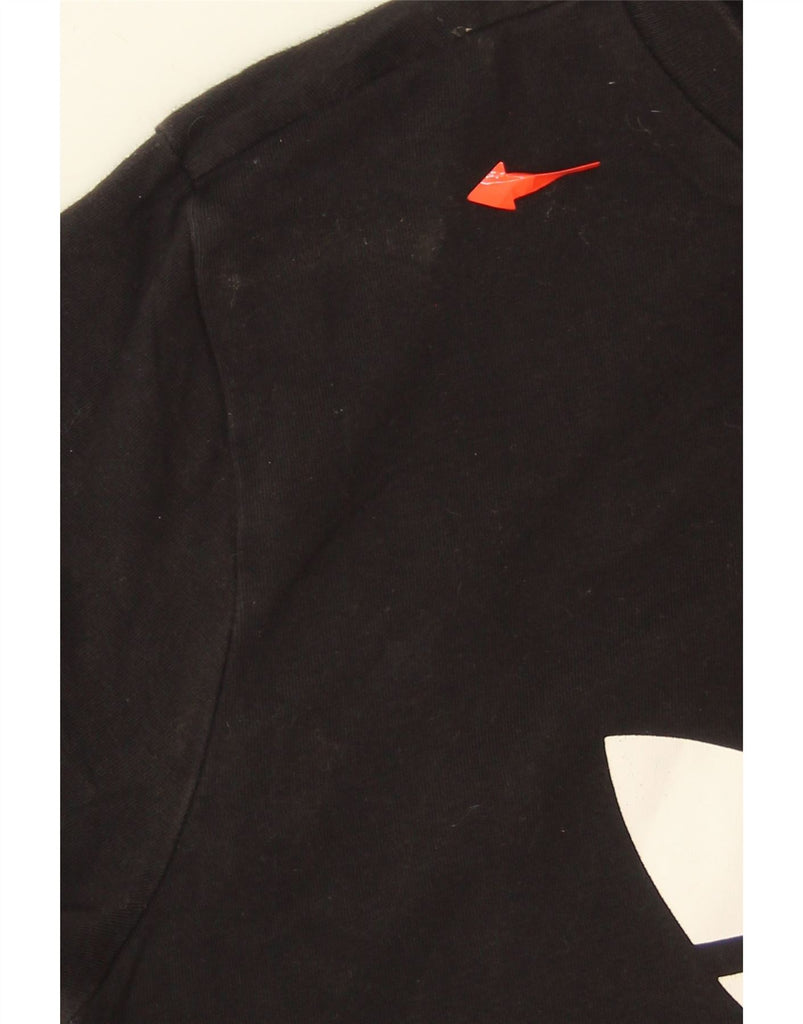 ADIDAS Womens Graphic T-Shirt Top UK 14 Large Black Cotton Vintage Adidas and Second-Hand Adidas from Messina Hembry 