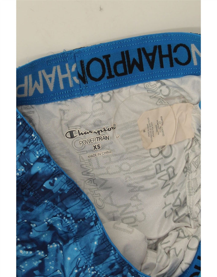 Champion Womens Sport Shorts UK 6 XS  Blue Geometric Polyester