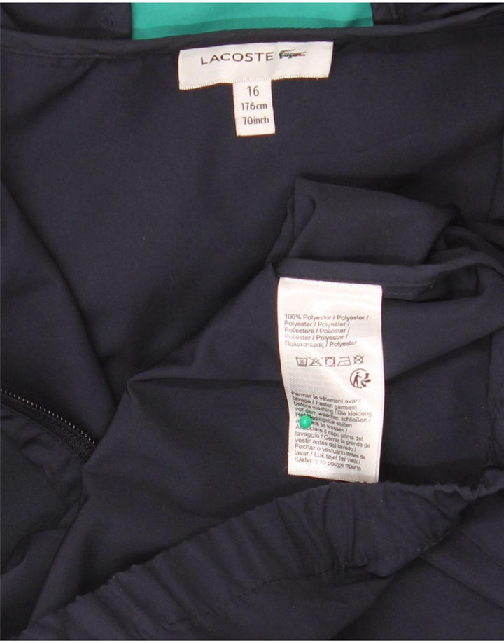 Lacoste Boys Hooded Rain Jacket 15-16 Years Navy Blue Colourblock Polyester