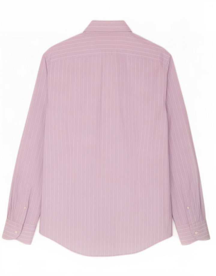 Benetton Mens Shirt Medium Purple Pinstripe