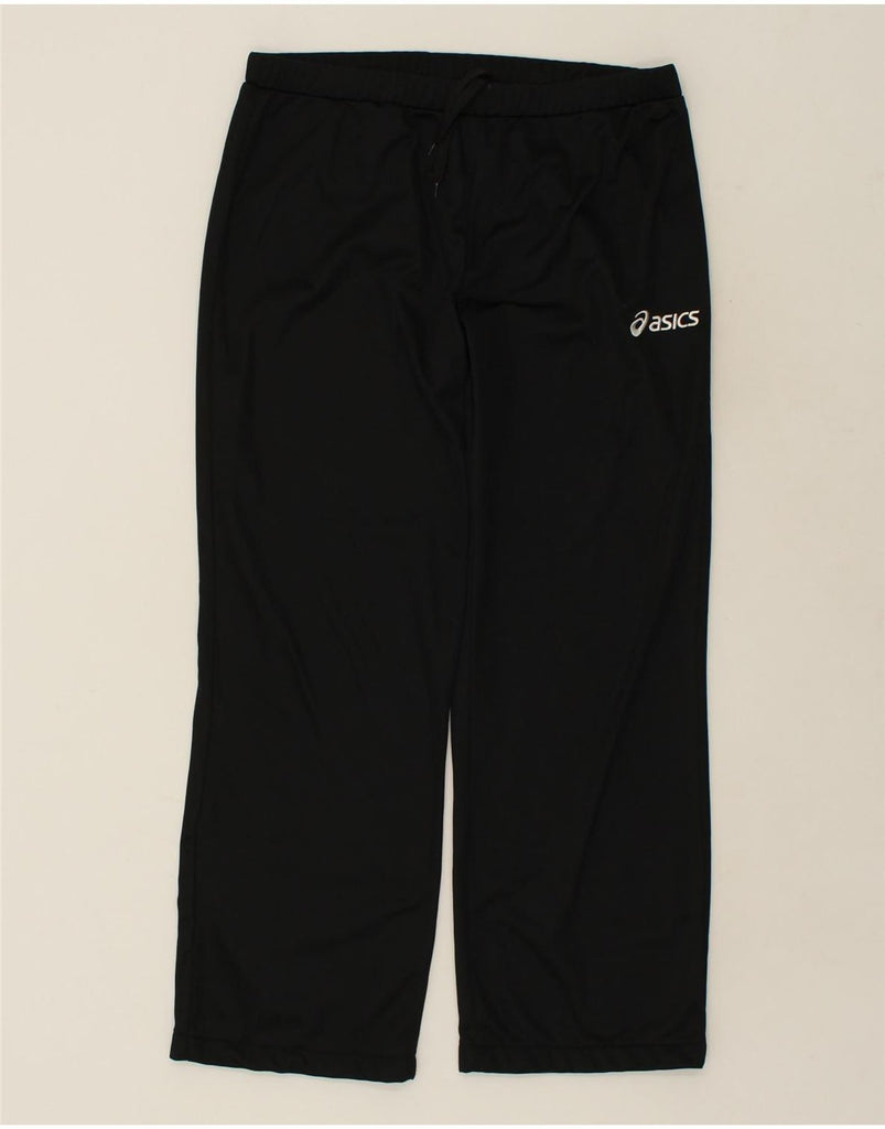 ASICS Womens Tracksuit Trousers UK 14 Large Black Polyester | Vintage Asics | Thrift | Second-Hand Asics | Used Clothing | Messina Hembry 