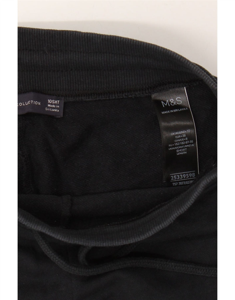 MARKS & SPENCER Womens Tracksuit Trousers Joggers UK 10 Small  Black Vintage Marks & Spencer and Second-Hand Marks & Spencer from Messina Hembry 