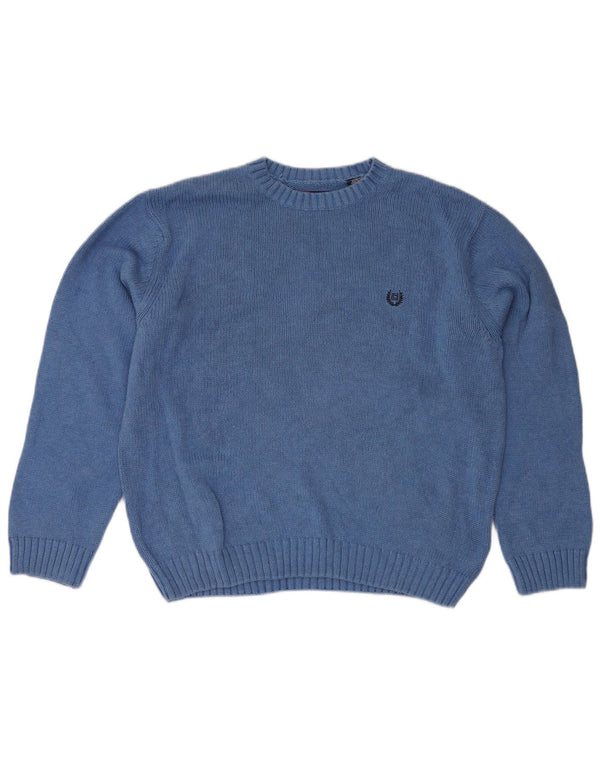 Chaps Womens Boat Neck Jumper Sweater UK 16 Large Blue Cotton