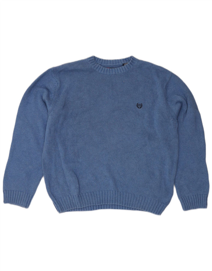 Chaps Womens Boat Neck Jumper Sweater UK 16 Large Blue Cotton