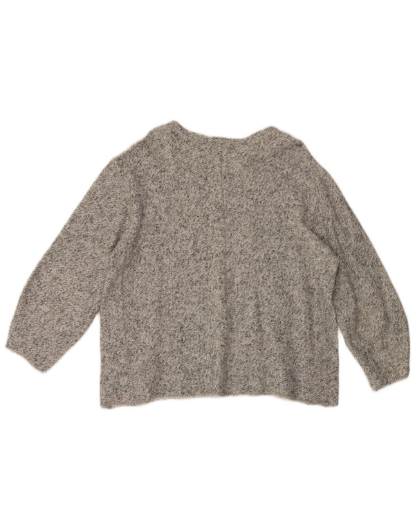 Zara Womens Trafaluc Boat Neck Jumper Sweater UK 10 Small Grey Flecked