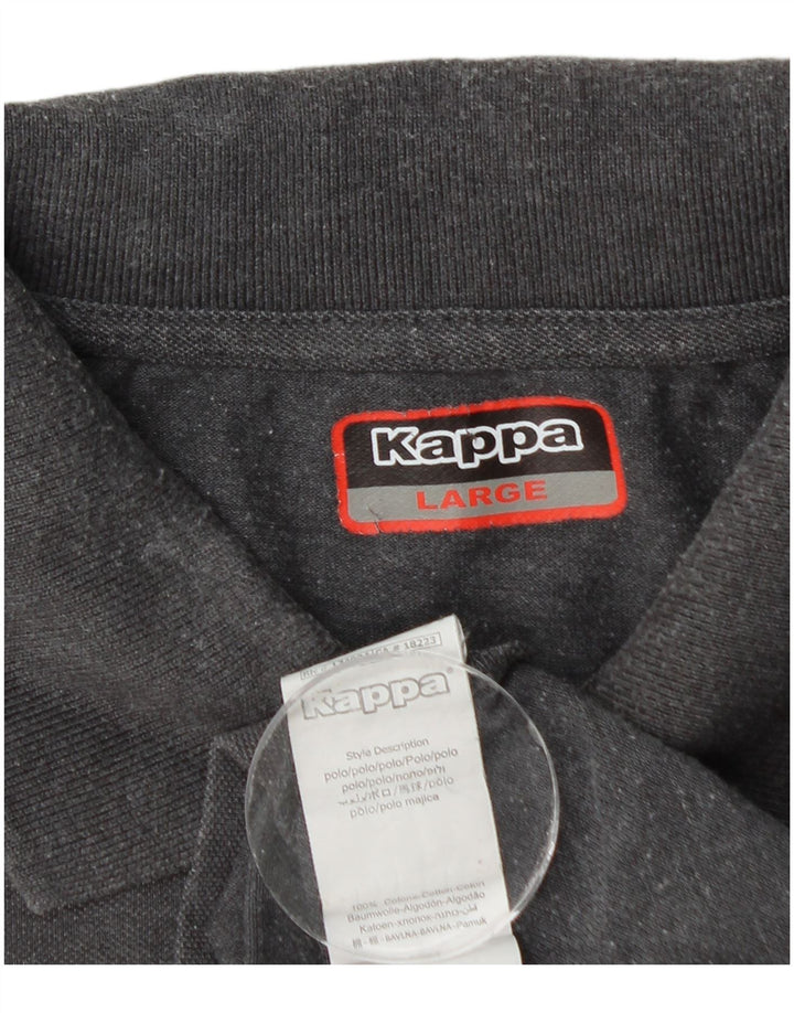 KAPPA Mens Polo Shirt Large Grey Cotton