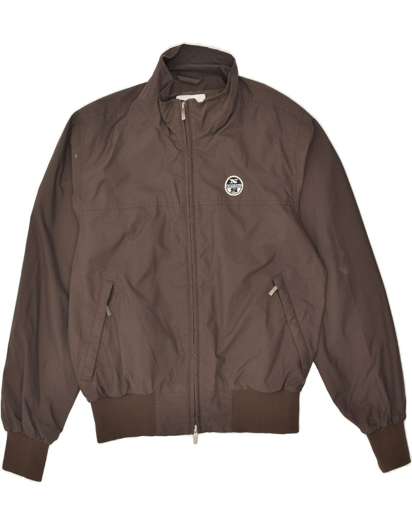 NORTH SAILS Mens Bomber Jacket UK 38 Medium Brown Polyester | Vintage North Sails | Thrift | Second-Hand North Sails | Used Clothing | Messina Hembry 