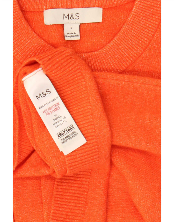 Marks & Spencer Womens Oversized T-Shirt Top UK 10 Small Orange Polyester