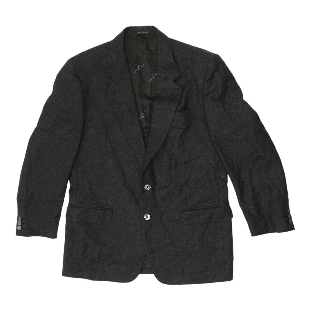 Pierre Cardin Mens Dark Grey Wool Blazer Jacket | Vintage Designer Suit VTG | Vintage Messina Hembry | Thrift | Second-Hand Messina Hembry | Used Clothing | Messina Hembry 