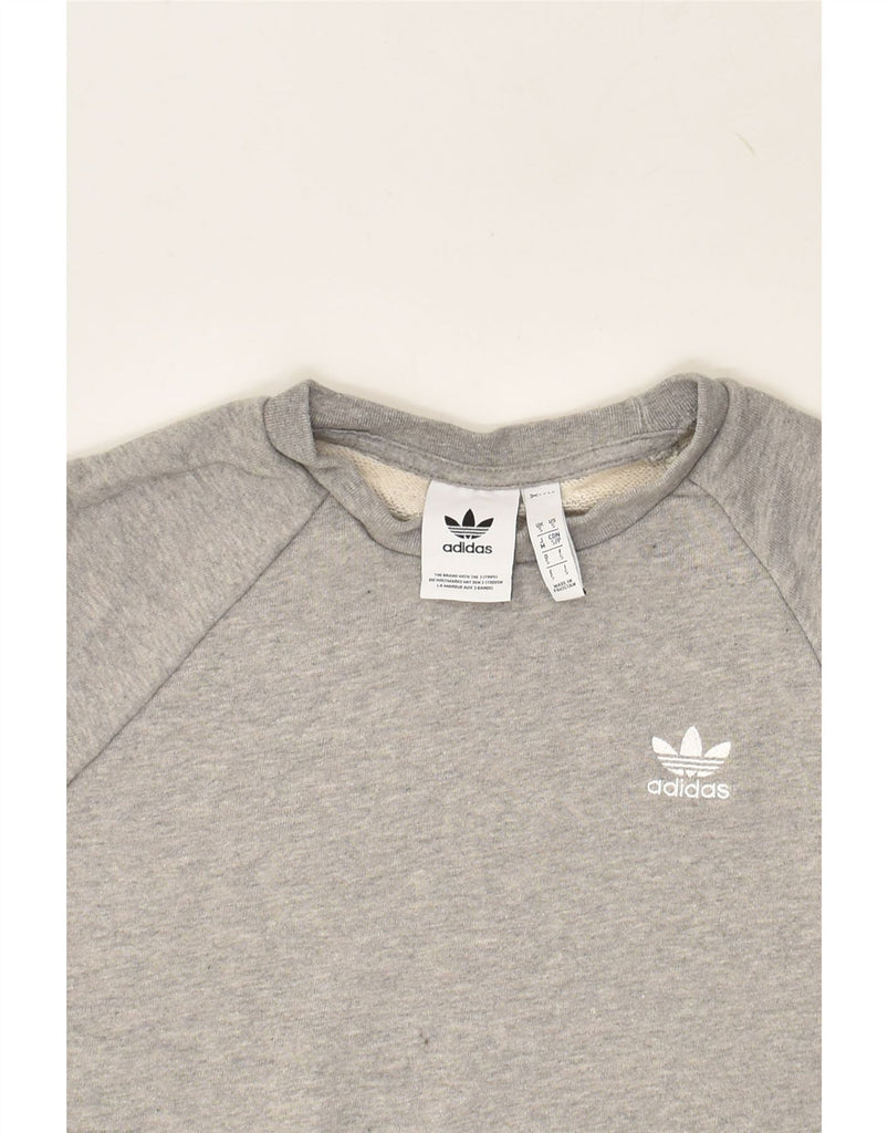 ADIDAS Mens Sweatshirt Jumper Small Grey Cotton | Vintage Adidas | Thrift | Second-Hand Adidas | Used Clothing | Messina Hembry 