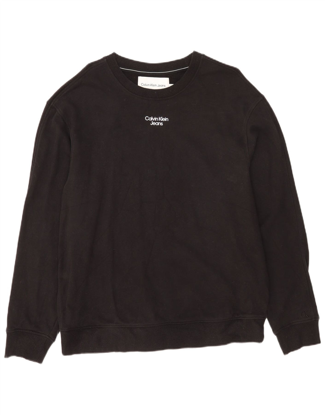 Calvin Klein Jeans Mens Sweatshirt Jumper XL Black Cotton