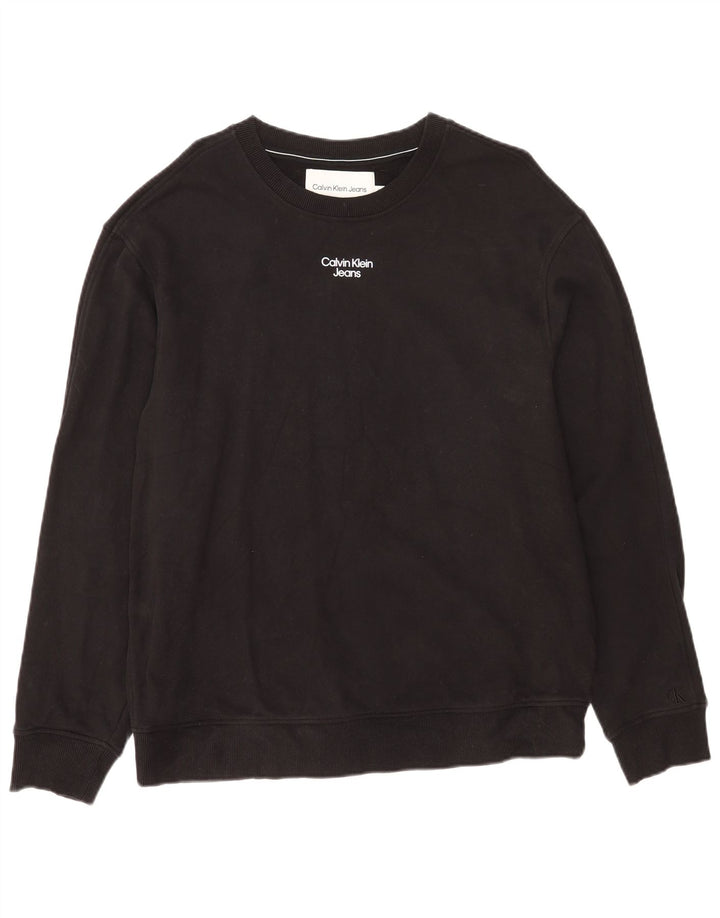 Calvin Klein Jeans Mens Sweatshirt Jumper XL Black Cotton