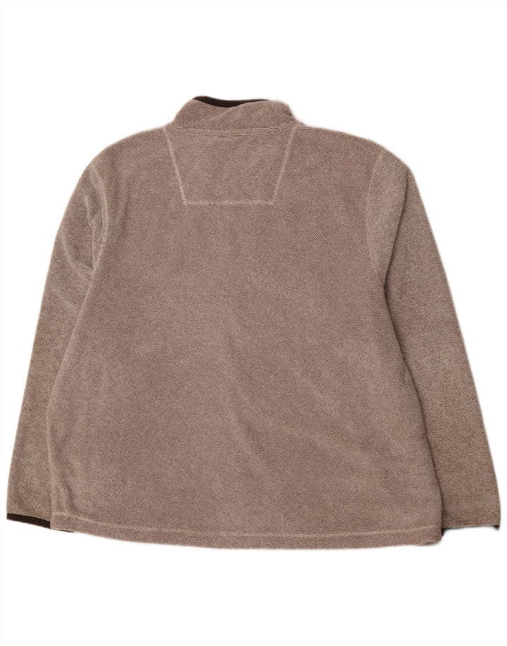 Weird Fish Mens Zip Neck Jumper Sweater 5XL Brown Polyester